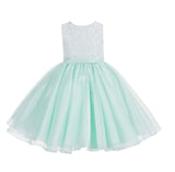 Lace Organza Flower Girl Dress Elegant Formal Junior Beauty Pageant Bridesmaid Recital Dress 186