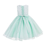 Lace Organza Flower Girl Dress Elegant Formal Junior Beauty Pageant Bridesmaid Recital Dress 186