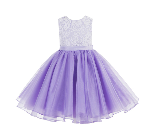 Lace Organza Flower Girl Dress Elegant Formal Junior Beauty Pageant Bridesmaid Recital Dress 186