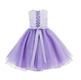 Lace Organza Flower Girl Dress Elegant Formal Junior Beauty Pageant Bridesmaid Recital Dress 186