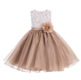 Lace Organza Flower Girl Dress Elegant Formal Junior Beauty Pageant Bridesmaid Recital Dress 186F