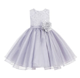 Lace Organza Flower Girl Dress Elegant Formal Junior Beauty Pageant Bridesmaid Recital Dress 186F