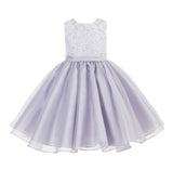 Lace Organza Flower Girl Dress Elegant Formal Junior Beauty Pageant Bridesmaid Recital Dress 186