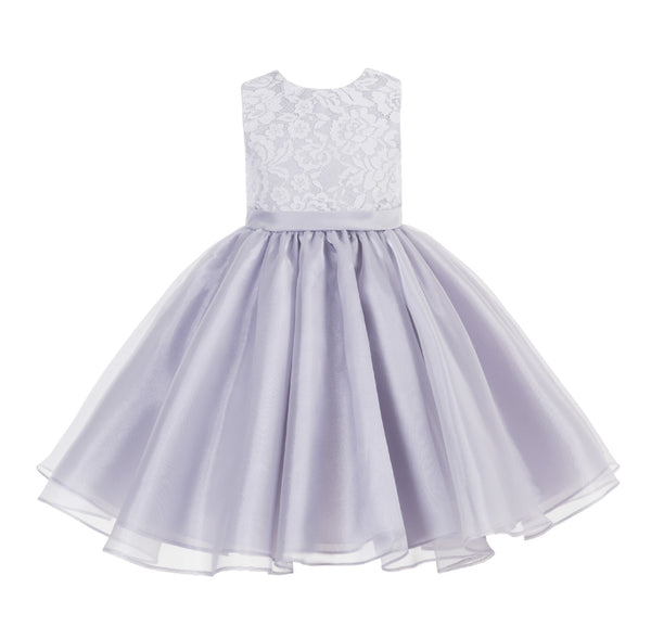 Lace Organza Flower Girl Dress Elegant Formal Junior Beauty Pageant Bridesmaid Recital Dress 186