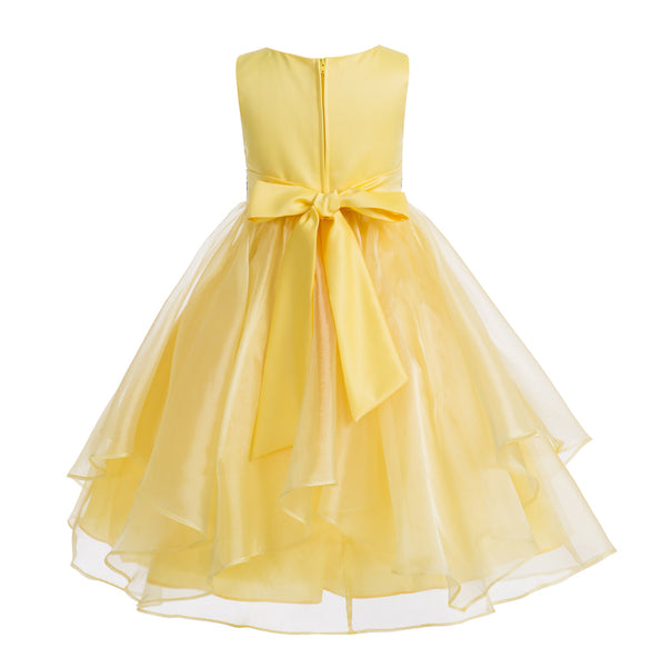 Sequin Ruffles Organza Flower Girl Dress Toddler Wedding Pageant Party Recital Special Event 012S(1)