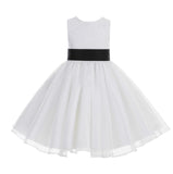 White Lace Organza Flower Girl Dress Elegant Formal Junior Beauty Pageant Communion Baptism 186T(1)