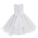 White Lace Organza Flower Girl Dress Elegant Formal Junior Beauty Pageant Communion Baptism 186T(1)
