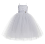 Tulle Rhinestone Flower Girl Dress Junior Ballroom Gown Beauty Pageant Easter Birthday Dress 189