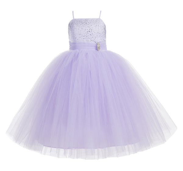 Tulle Rhinestone Flower Girl Dress Junior Ballroom Gown Beauty Pageant Easter Birthday Dress 189