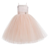 Tulle Rhinestone Flower Girl Dress Junior Ballroom Gown Beauty Pageant Easter Birthday Dress 189