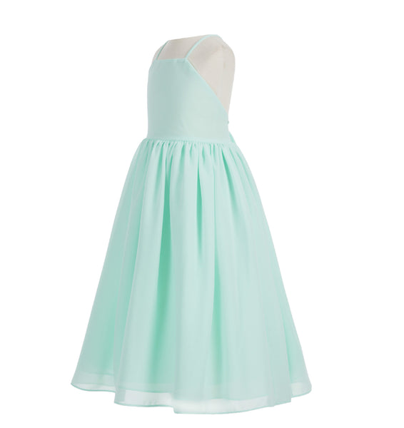Criss-Cross Chiffon Flower Girl Dress Special Occasion Dresses Pageant Gown Junior Princess 191(1)