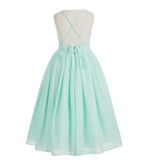 Criss-Cross Chiffon Flower Girl Dress Special Occasion Dresses Pageant Gown Junior Princess 191(1)