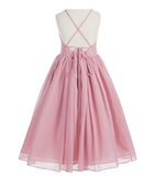 Criss-Cross Chiffon Flower Girl Dress Special Occasion Dresses Pageant Gown Junior Princess 191(1)