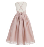 Criss-Cross Chiffon Flower Girl Dress Special Occasion Dresses Pageant Gown Junior Princess 191(1)