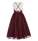 Criss-Cross Chiffon Flower Girl Dress Special Occasion Dresses Pageant Gown Junior Princess 191(1)
