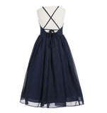 Criss-Cross Chiffon Flower Girl Dress Special Occasion Dresses Pageant Gown Junior Princess 191(1)