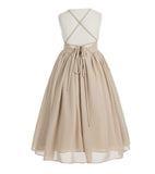 Criss-Cross Chiffon Flower Girl Dress Special Occasion Dresses Pageant Gown Junior Princess 191(1)