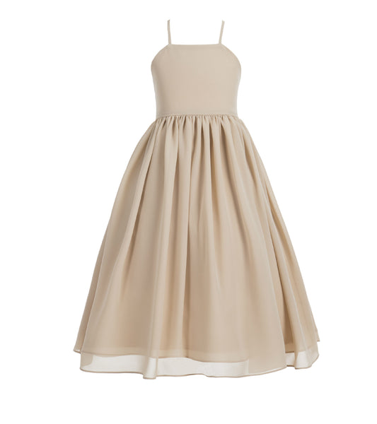 Criss-Cross Chiffon Flower Girl Dress Special Occasion Dresses Pageant Gown Junior Princess 191(1)