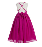 Criss-Cross Chiffon Flower Girl Dress Special Occasion Dresses Pageant Gown Junior Princess 191(1)