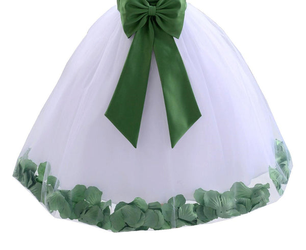 Ivory Floral Lace Heart Cutout Rose Petals Flower Girl Dress Junior Bridesmaid Special Event 185T(1)