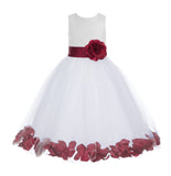 Ivory Floral Lace Heart Cutout Rose Petals Flower Girl Dress Junior Bridesmaid Special Event 185T(4)