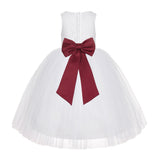 White Floral Lace Flower Girl Dress Special Occasions Wedding Christening Communion Baptism LG7(1)