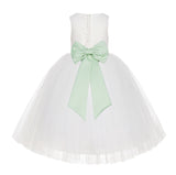 Ivory Floral Lace Flower Girl Dress Special Events Christening Pageant Gown Communion Recital LG7(3)