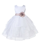 White Shimmering Organza Flower Girl Dress Wedding Junior Bridesmaid Pageant Special Events 4613S(5)