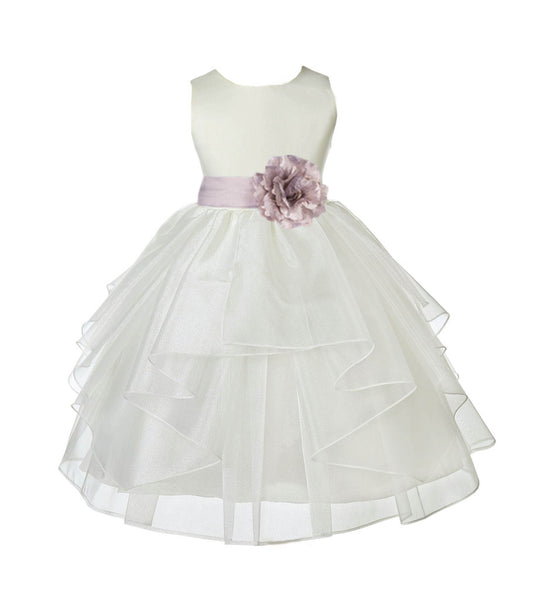 Ivory Shimmering Organza Flower Girl Dress Wedding Junior Bridesmaid Pageant Special Events 4613S(5)