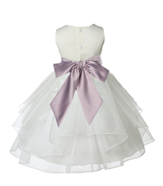 Ivory Shimmering Organza Flower Girl Dress Wedding Junior Bridesmaid Pageant Special Events 4613S(5)