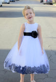 White Floral Lace Heart Cutout Rose Petals Flower Girl Dress Junior Bridesmaid Special Event 185T(2)