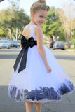 White Floral Lace Heart Cutout Rose Petals Flower Girl Dress Junior Bridesmaid Special Event 185T(2)