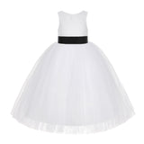 White Floral Lace Flower Girl Dress Special Occasions Wedding Christening Communion Baptism LG7(1)