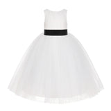 Ivory Floral Lace Flower Girl Dress Special Events Christening Pageant Gown Communion Recital LG7(1)