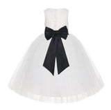 Ivory Floral Lace Flower Girl Dress Special Events Christening Pageant Gown Communion Recital LG7(1)