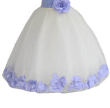 Ivory Floral Lace Heart Cutout Rose Petals Flower Girl Dress Junior Bridesmaid Special Event 185T(2)
