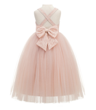 Crossed Straps Lace Flower Girl Dress Junior Pageant Special Occasion Wedding Reception Ballroom 204