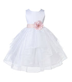 White Shimmering Organza Flower Girl Dress Wedding Junior Bridesmaid Pageant Special Events 4613S(5)
