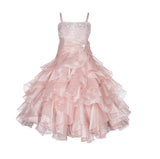 Elegant Rhinestone Organza Pleated Ruffled Beauty Pageant Special Occasion Flower Girl Dress 164S(2)
