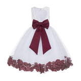 Ivory Floral Lace Heart Cutout Rose Petals Flower Girl Dress Junior Bridesmaid Special Event 185T(4)