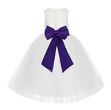 Ivory Floral Lace Flower Girl Dress Special Events Christening Pageant Gown Communion Recital LG7(3)