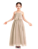 A-Line Ruffle Chiffon Flower Girl Dresses for Special Occasions Junior Pageant Princess Gown 192