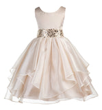 Sequin Ruffles Organza Flower Girl Dress Toddler Wedding Pageant Party Recital Special Event 012S(1)