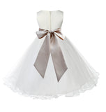 Ivory Formal Wedding Pageant Special Occasions Rattail Edge Tulle Flower Girl Dress 829S(2)