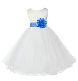 Ivory Formal Wedding Pageant Special Occasions Rattail Edge Tulle Flower Girl Dress 829S(5)