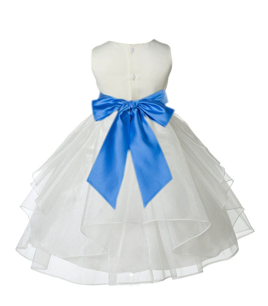 Ivory Shimmering Organza Flower Girl Dress Wedding Junior Bridesmaid Pageant Special Events 4613S(5)