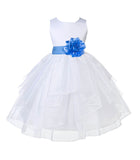 White Shimmering Organza Flower Girl Dress Wedding Junior Bridesmaid Pageant Special Events 4613S(5)