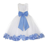 Ivory Floral Lace Heart Cutout Rose Petals Flower Girl Dress Junior Bridesmaid Special Event 185T(5)