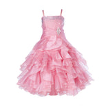 Elegant Rhinestone Organza Pleated Ruffled Beauty Pageant Special Occasion Flower Girl Dress 164S(2)
