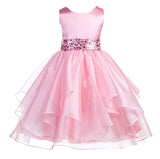 Sequin Ruffles Organza Flower Girl Dress Toddler Wedding Pageant Party Recital Special Event 012S(1)